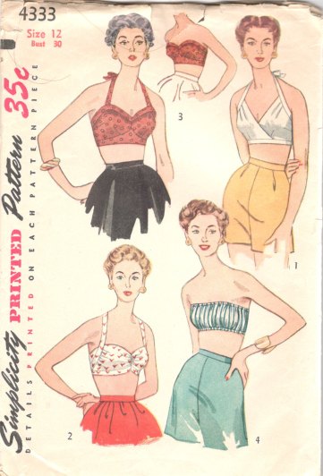 simplicity 4333 1950s bra patterns