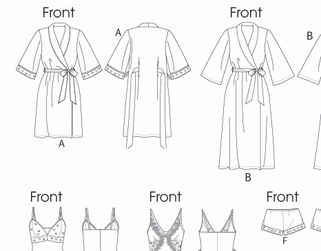 Vogue 8888 lingerie pattern. For an in depth examination of ease amounts in vintage and contemporary lingerie patterns, click through to the blog.