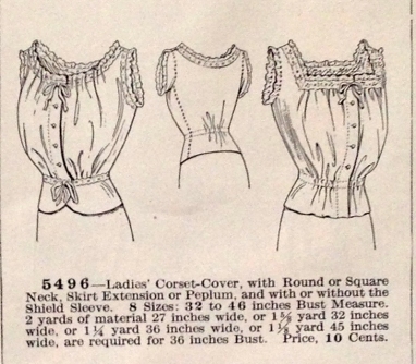 lingerie of 1915 butterick 5496 corset cover 3
