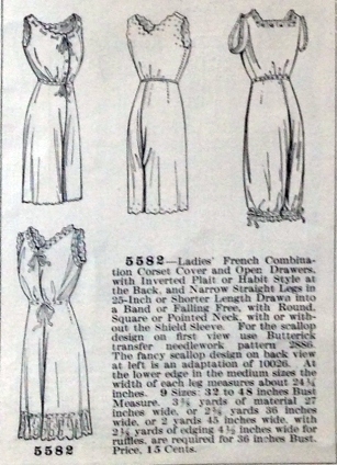 lingerie of 1915 butterick 5582 combination 6
