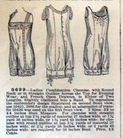 lingerie of 1915 butterick 5699 combination 4