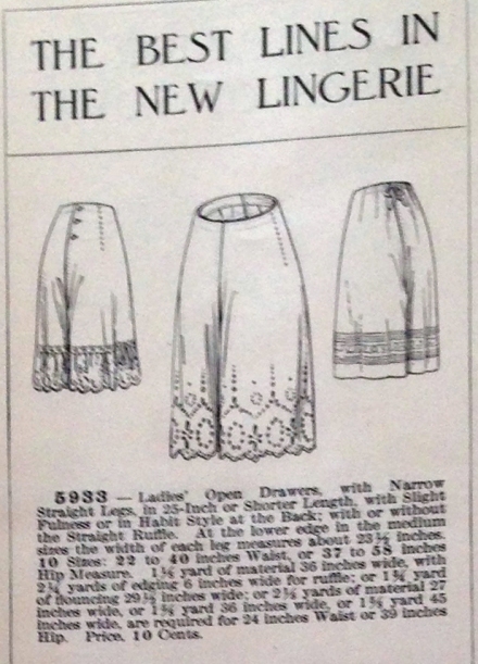lingerie of 1915 butterick 5933 combination 7
