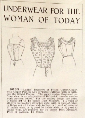 lingerie of 1915 butterick 6039 brassiere 1