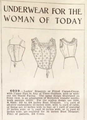 lingerie of 1915 butterick 6039 brassiere 1