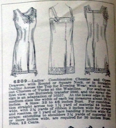 lingerie of 1915 butterick 6209 combination 11