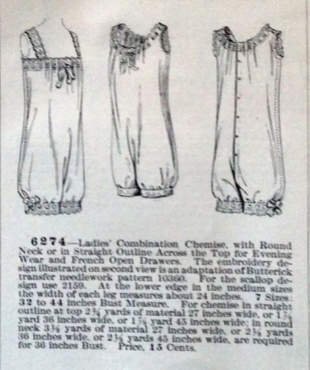 lingerie of 1915 butterick 6274 combination 9