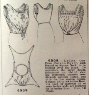 lingerie of 1915 butterick 6508 corset cover 2