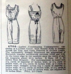 lingerie of 1915 butterick 6706 combination 13
