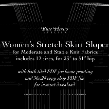women's stretch knit skirt sloper pattern PDF download